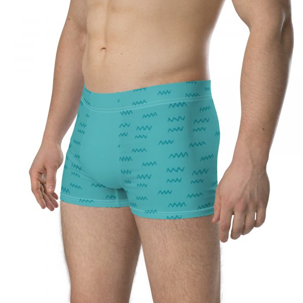 Turquoise Patterned Boxer Briefs for Men
