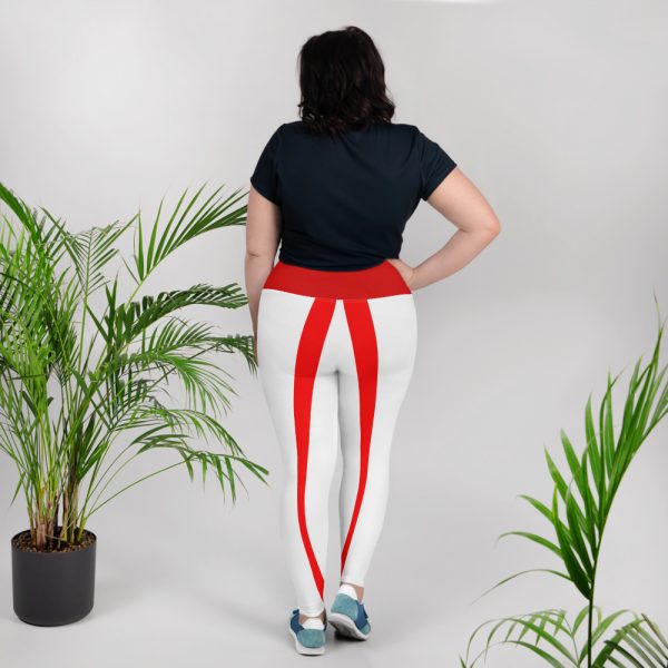 Red and White All-Over Print Plus Size Leggings