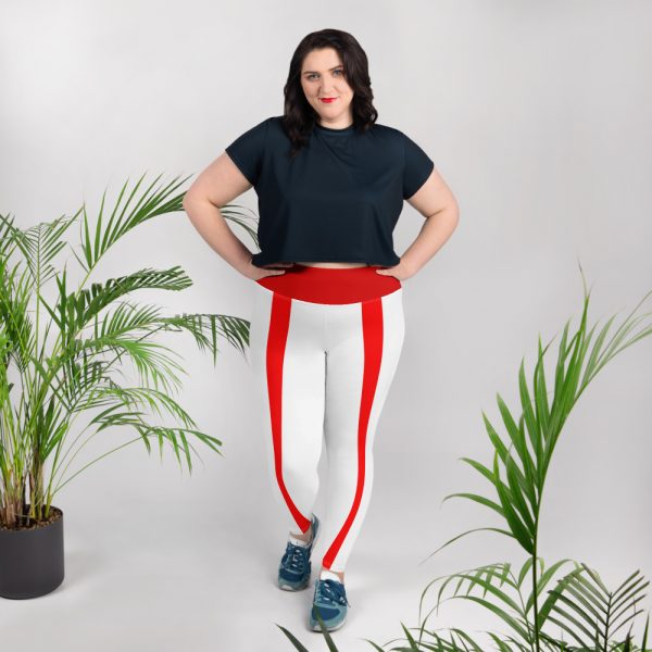 Red and White All-Over Print Plus Size Leggings