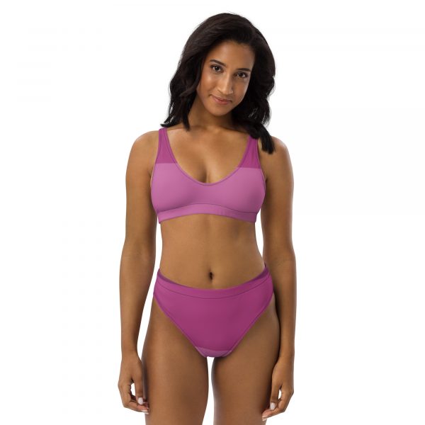 Purple and Pink Recycled High-Waisted Bikini