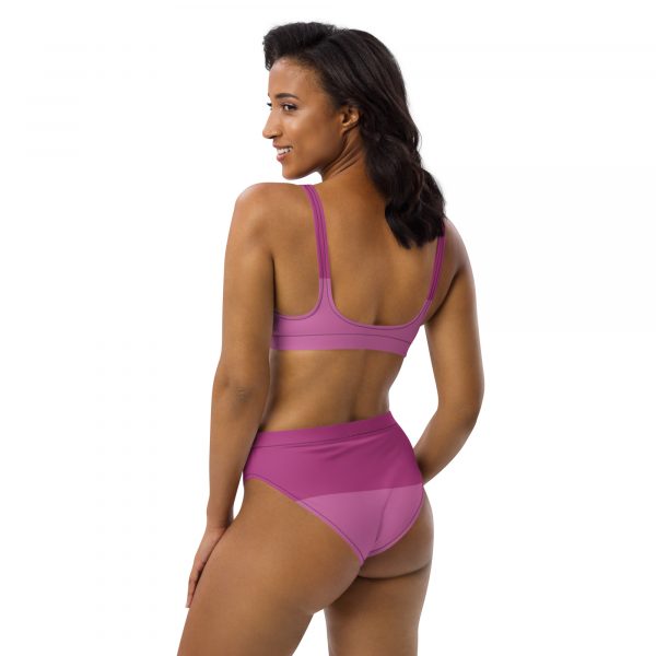 Purple and Pink Recycled High-Waisted Bikini