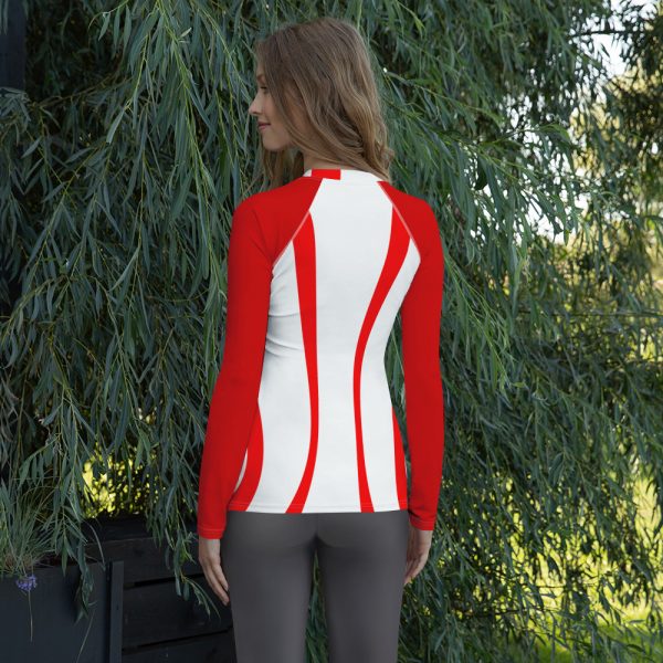 Red and White Women's Rash Guard Vest