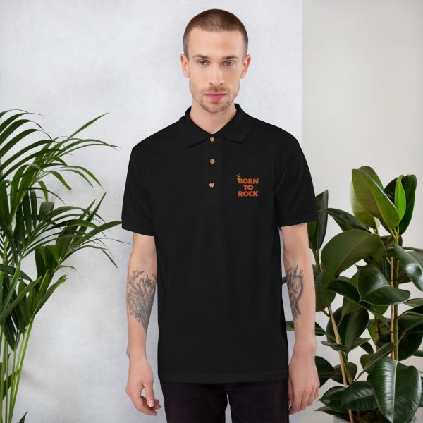 Born To Rock Embroidered Polo Shirt