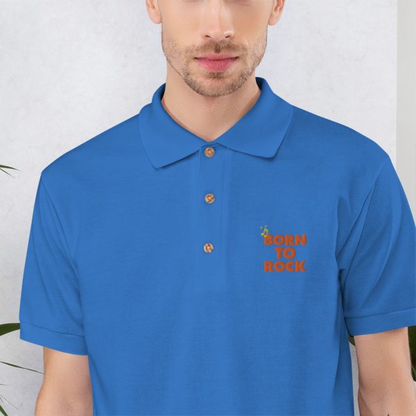 Born To Rock Embroidered Polo Shirt