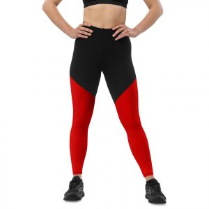 Red and Black Leggings For Women