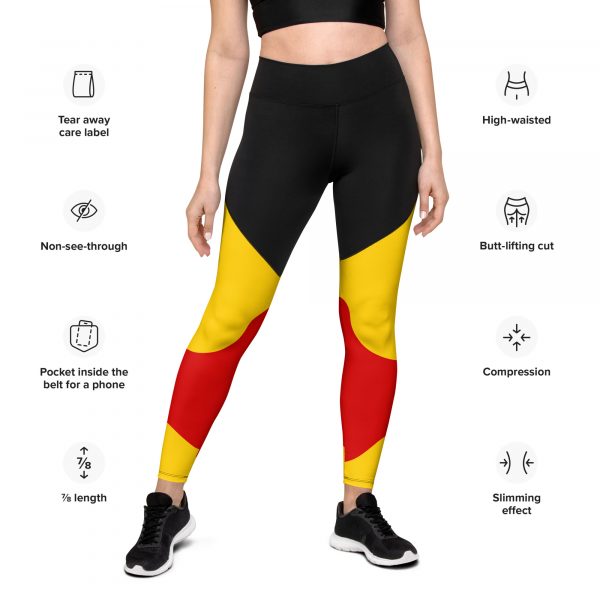 Red and Yellow Leggings for Women