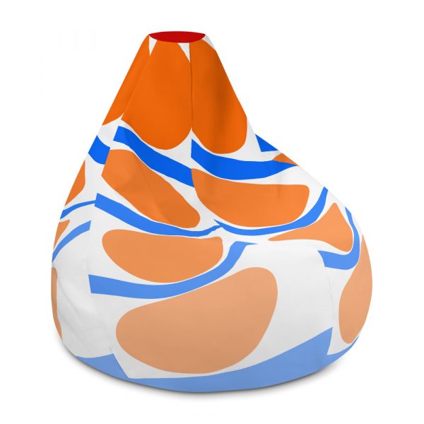 Large Orange and Blue Bean Bag Cover