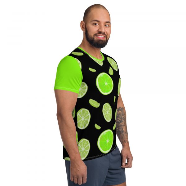 Lime All-Over Print Men's Athletic Fit T-shirt