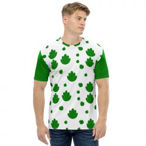 green leaf pattern mens t-shirt