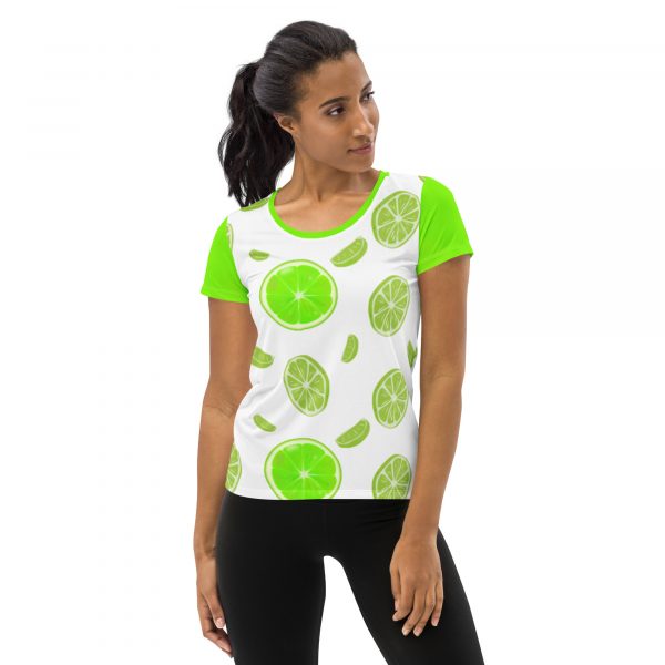 Lime All-Over Print Women's Athletic T-shirt