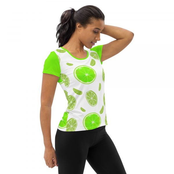 Lime All-Over Print Women's Athletic T-shirt