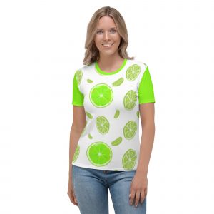 Lime Patterned Womens crew neck t-shirt