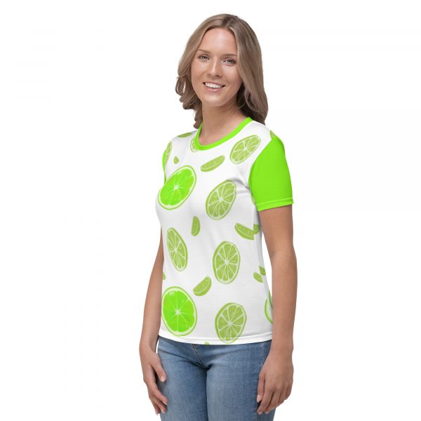 Lime Patterned Women's Crew Neck T-shirt