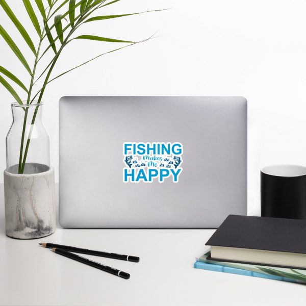 Fishing Makes Me Happy Bubble-free Stickers